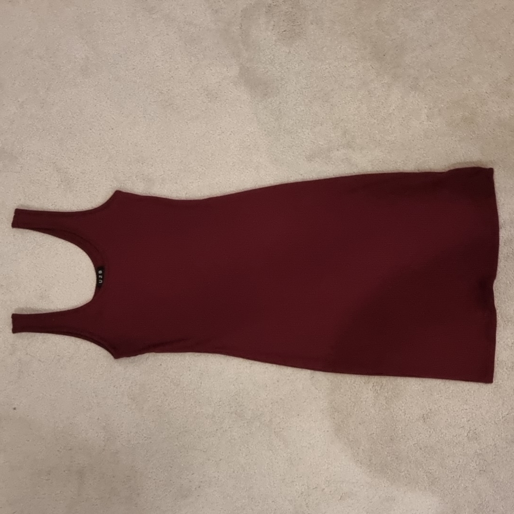 *$5 W/ PURCHASE* Urban Planet U2B Maroon Burgundy Ribbed Midi Bodycon Dress